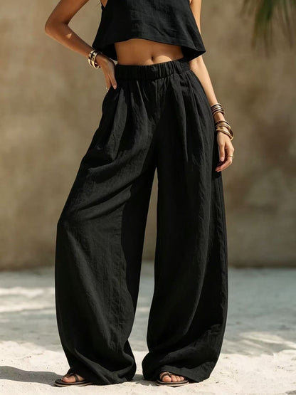 Women's High Waisted Wide Leg Casual Pants with Pockets