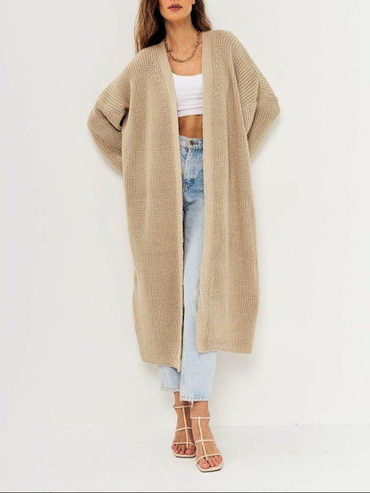 Womens Oversized Long Cardigan Open Front Knit Duster