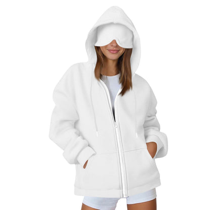 Oversized Zip Up Hoodie Women with Pockets