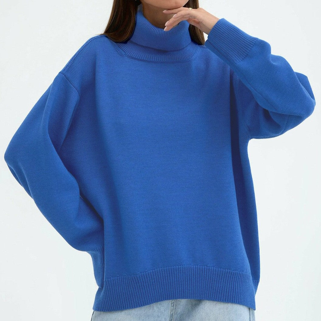 Women's Oversized Turtleneck Sweater Casual Knit Pullover