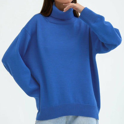 Women's Oversized Turtleneck Sweater Casual Knit Pullover