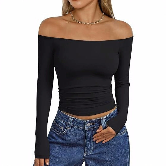 Women's Y2K Off Shoulder Long Sleeve Going Out Top