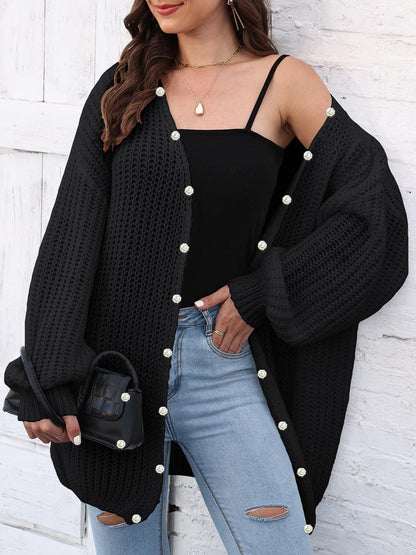 Women's Thick Coat Thick Needle Woven Cardigan Loose Lazy Style Casual Sweater