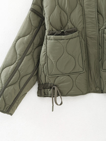 Women's Oversized Streetwear Quilted Utility Jacket