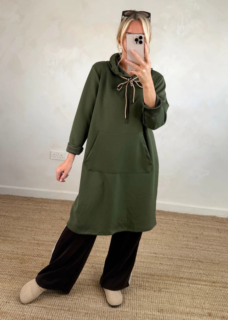 Oversized Hoodie Dress Long Sleeve Casual Pockets