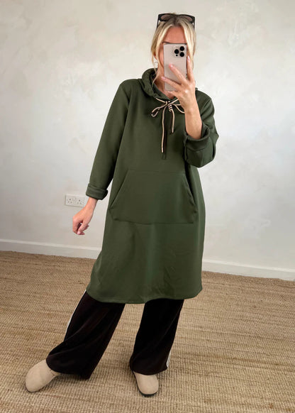 Oversized Hoodie Dress Long Sleeve Casual Pockets