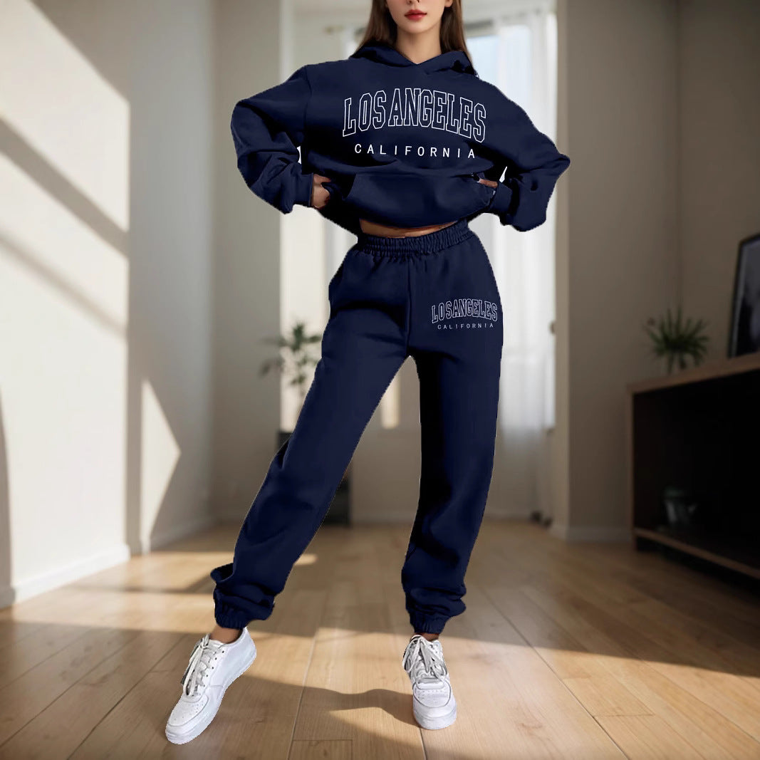 Women's Fleece Graphic Hoodie Jogger Set