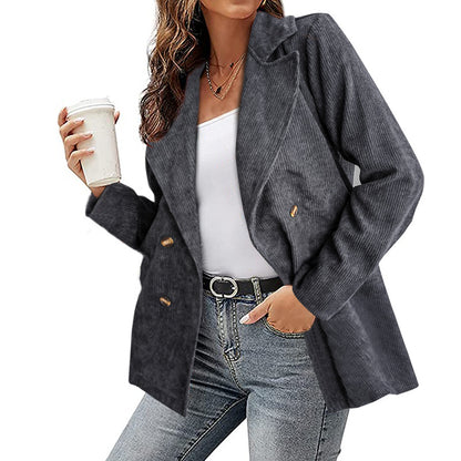 Women's Corduroy Blazer Oversized Casual Jacket