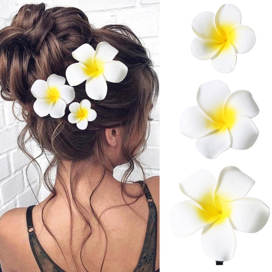 Foam Plumeria Hair Clip Tropical Flower Accessory