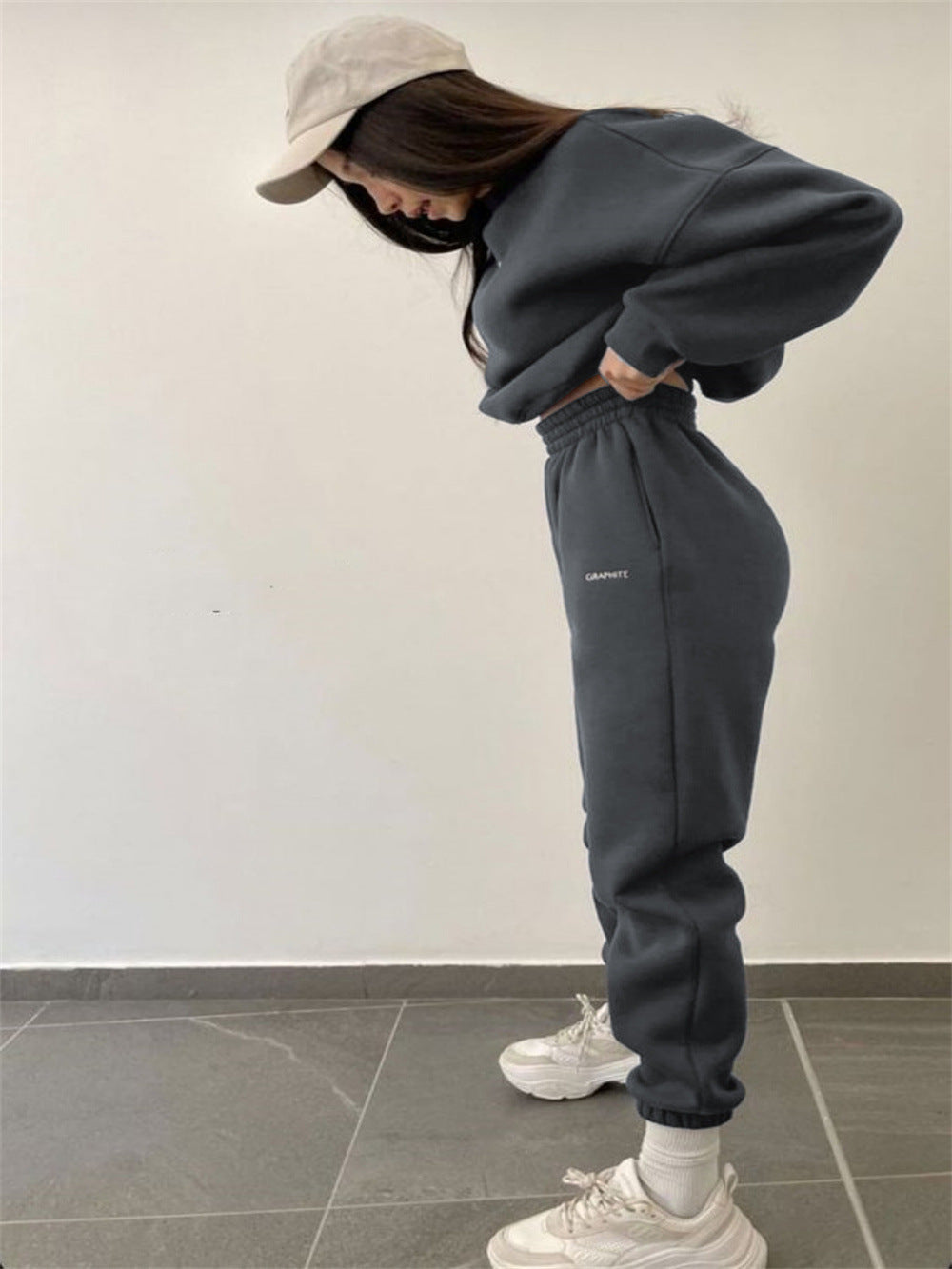 Women's Embroidered Sweatsuit Jogger Two Piece Set