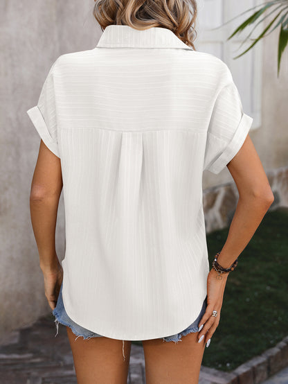 Solid textured button down shirt with relaxed fit