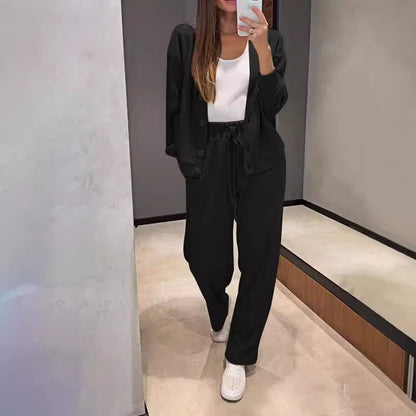 Women's Soft Cotton Cardigan & Pants Lounge Set