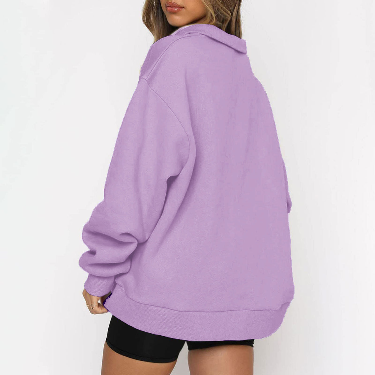 Oversized Half Zip Fleece Pullover Sweatshirt with Pocket