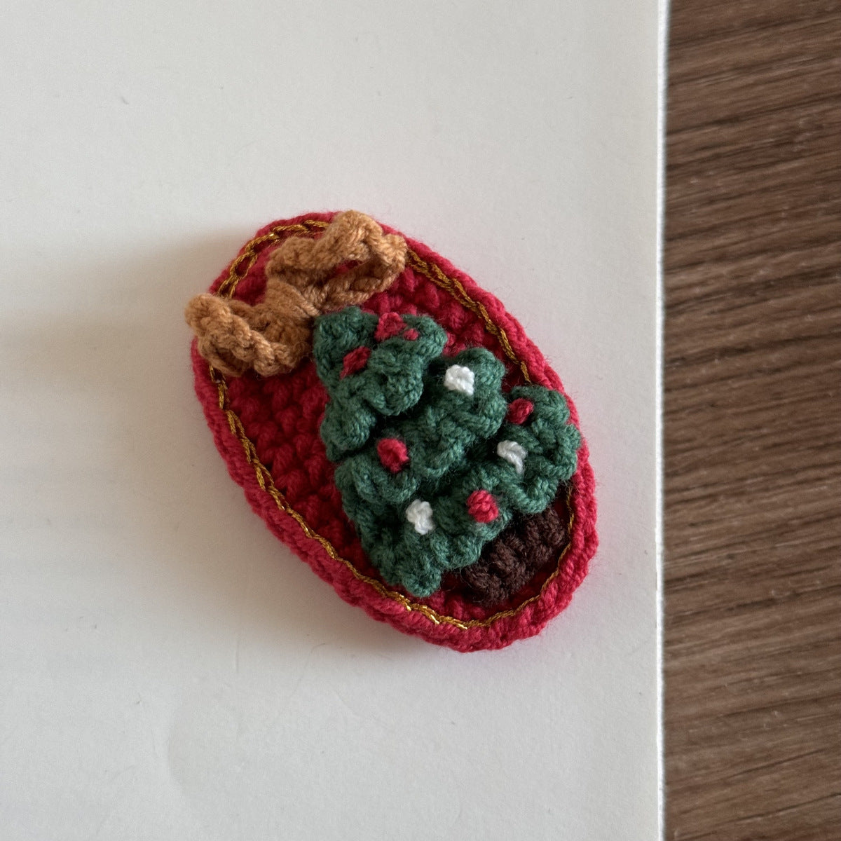 Handmade Crochet Xmas Hair Clips Holiday Barrettes Girls