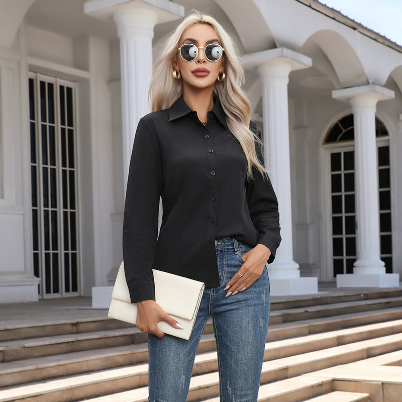 Women's Slim Fit Long Sleeve Button Down Shirt