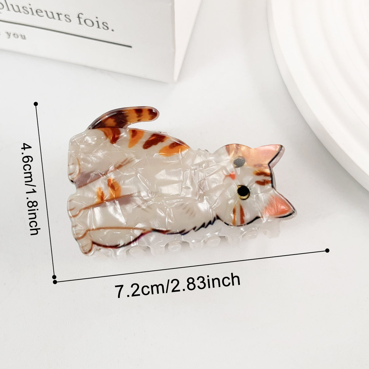Cute Cat Hair Claw Clips Kawaii Shell Pattern for Women