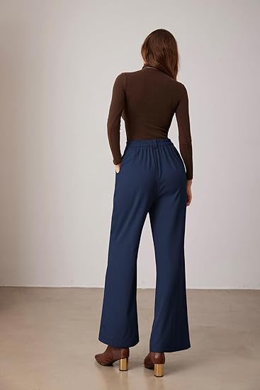 Women's High-Waist Wide-Leg Suit Pants – Elegant Business Trousers