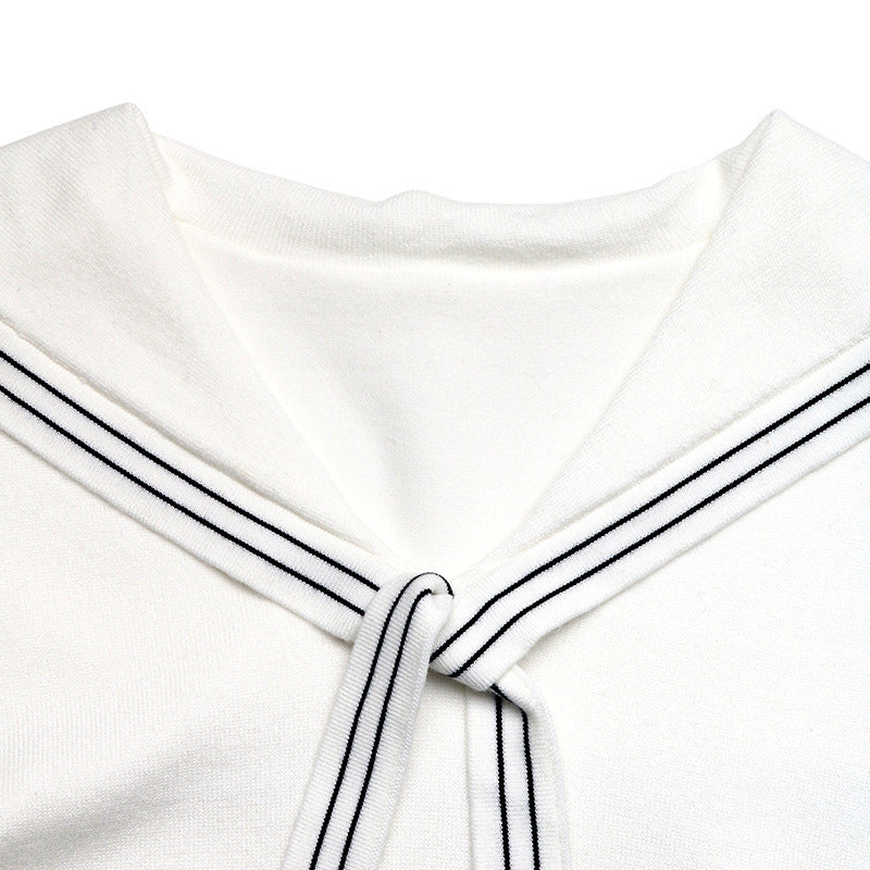 Striped Sailor V Neck Knit Sweater Preppy Pullover