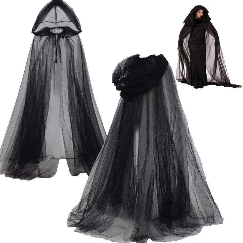 Hooded Chiffon Cape for Witch Halloween Costumes