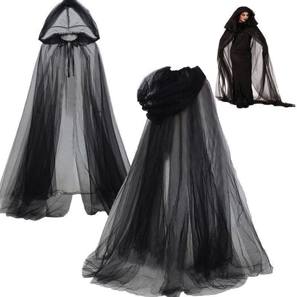 Hooded Chiffon Cape for Witch Halloween Costumes