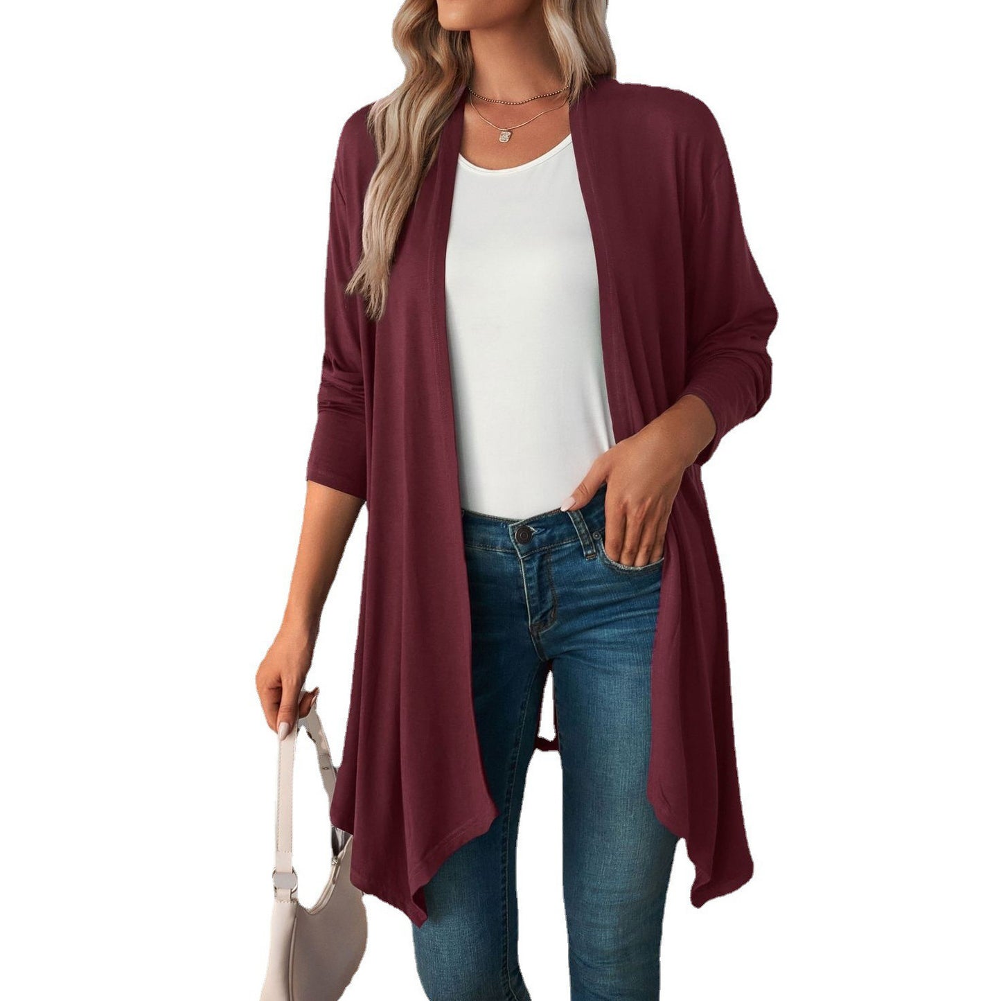 Women's Open Front Long Cardigan Lightweight Duster