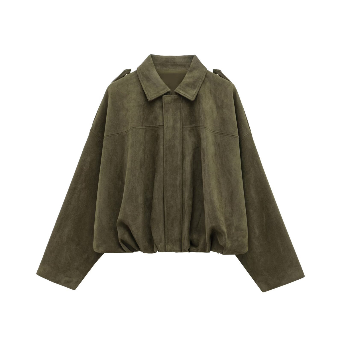 Women's Faux Suede Zip-Up Shirt Jacket