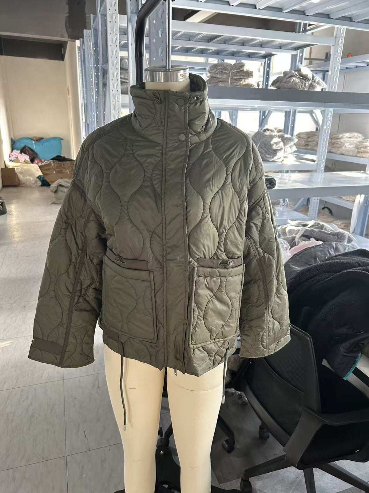 Women's Oversized Streetwear Quilted Utility Jacket