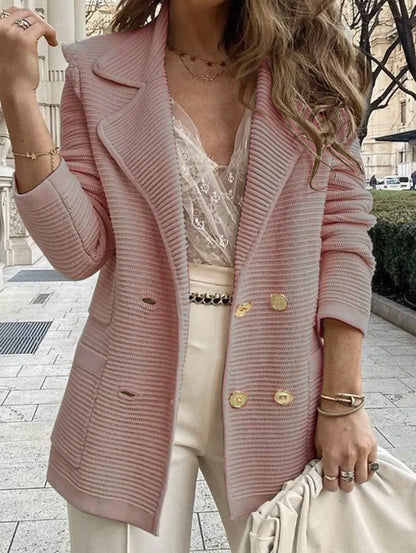 Women's Corduroy Blazer Casual Button Lapel Fall Jacket