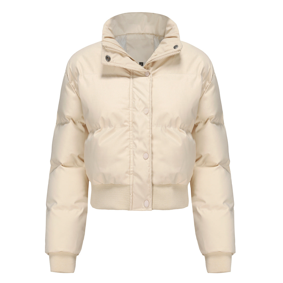 Women's Cropped Puffer Jacket High Neck Winter Coat