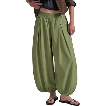 Women's Loose Wide Leg Pants Elastic Waist Casual Trousers