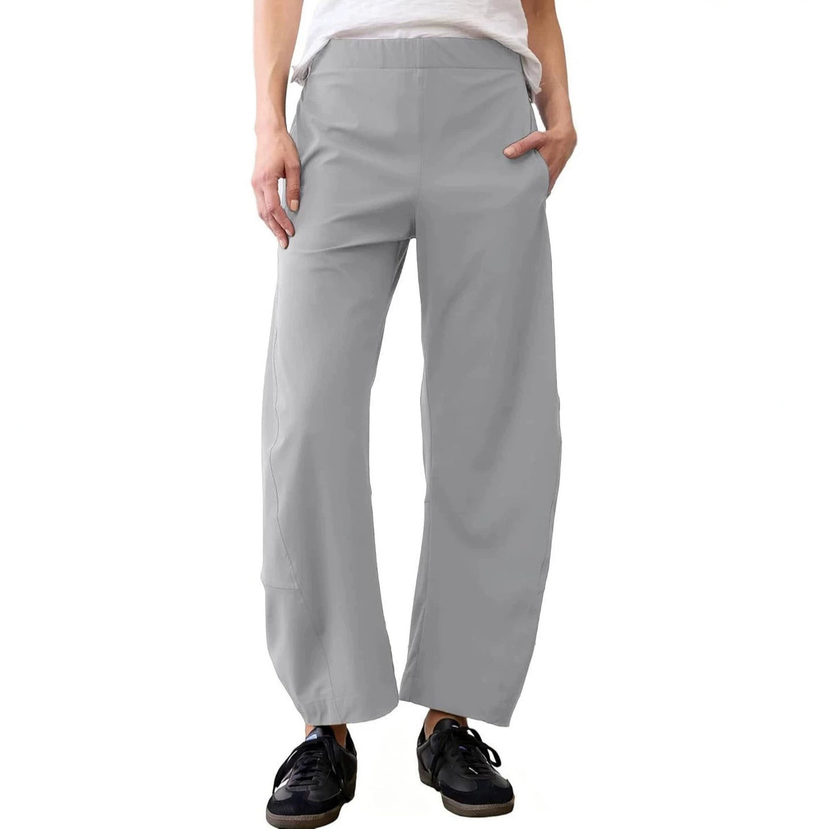 Women's Flowy Barrel Leg Pants Lightweight Travel Casual