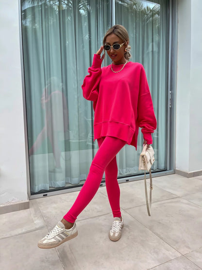 Oversized Sweatshirt and Leggings Two Piece Set