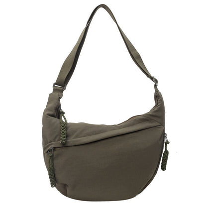 Black Crossbody Moon Sling Bag Casual Nylon Shoulder Purse