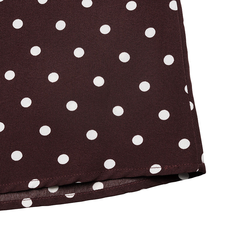 Black Polka Dot Halter Deep V Maxi Dress Summer