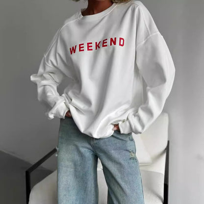 Women's Cozy Graphic Crewneck Sweatshirt Winter Fleece