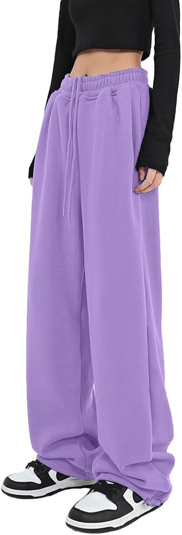 High Waist Drawstring Wide Leg Lounge Pants
