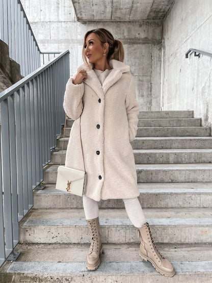 Fuzzy Teddy Coat Faux Fur Jacket Long Sleeve Outerwear