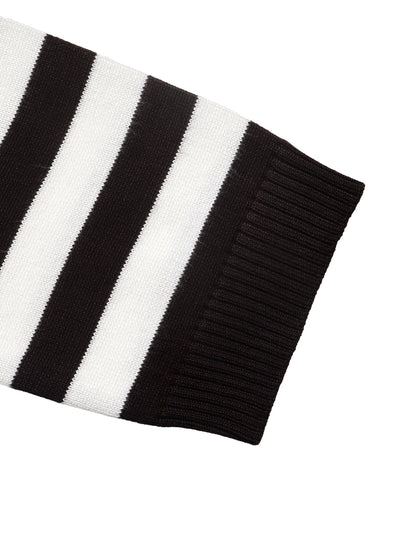 Women's Striped Boat Neck Long Sleeve Knit Sweater