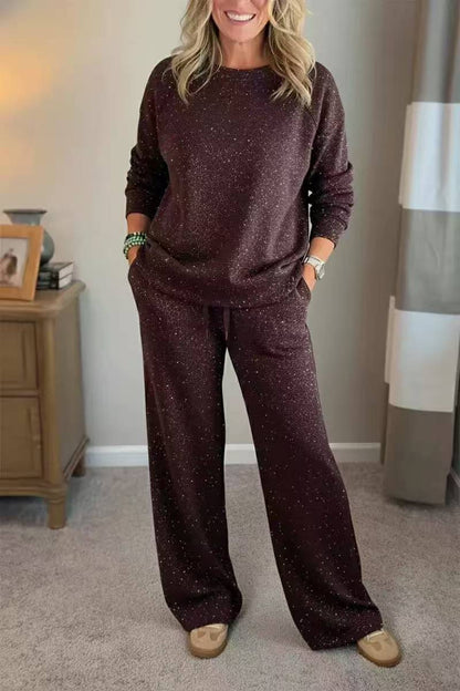 Women's Sparkle Lounge Set 2 Piece Sweatshirt Pants