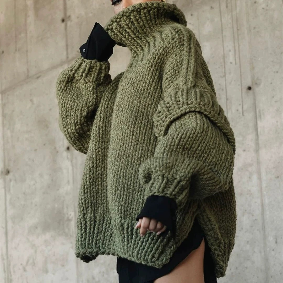 Women's Oversized Chunky Knit Turtleneck Sweater