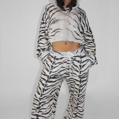 Women's Animal Print Lounge Hoodie & Pants Set