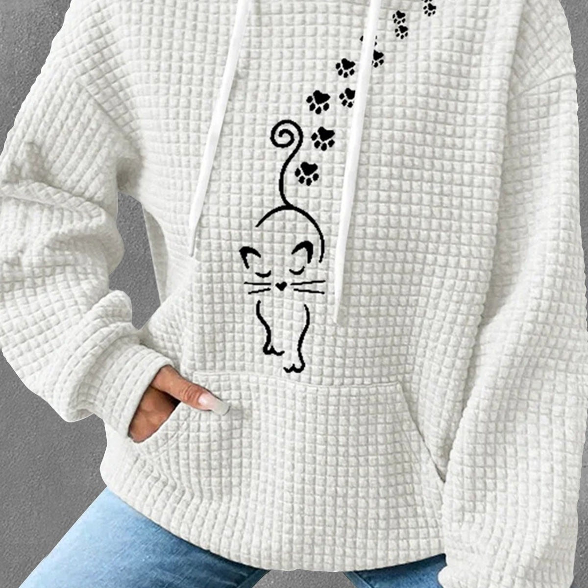 Women's Oversized Waffle Knit Christmas Hoodie