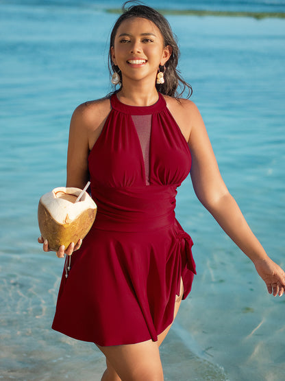 Plus Size Women’s Swimsuit - Stylish, Sexy One-Piece Dress