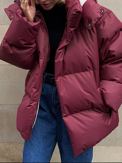 Women's Oversized Puffer Jacket Stand Collar Ultra Thick
