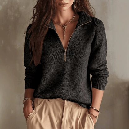 Women's Half Zip Knit Pullover Sweater