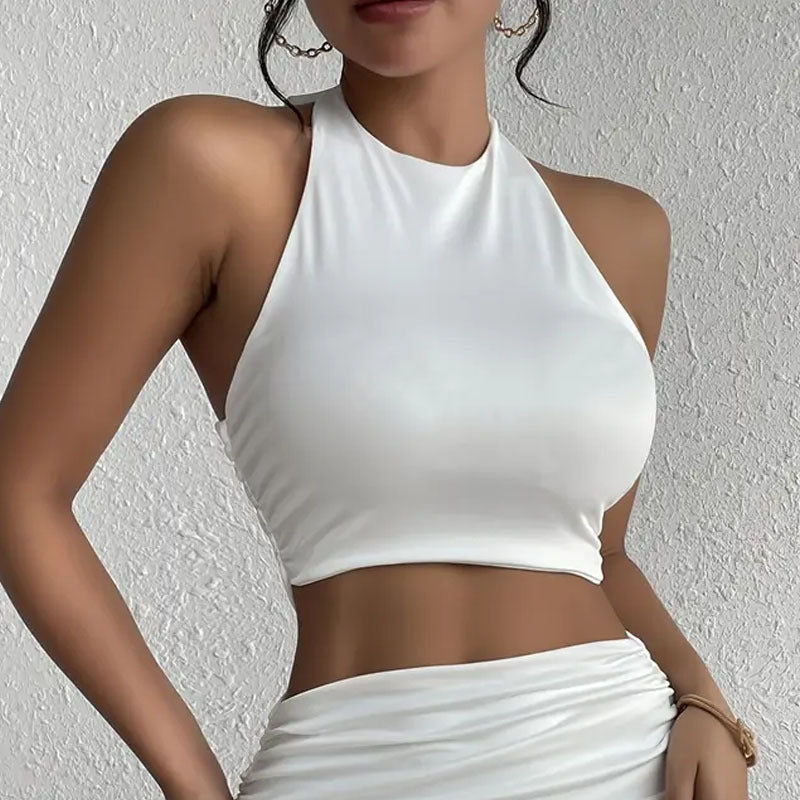 Halter Neck Bandeau Crop Top Summer Casual Essentials