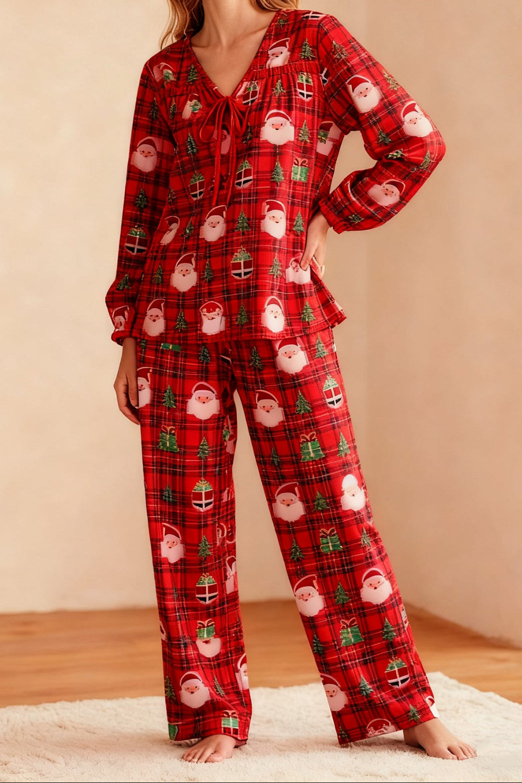Women's Christmas Pajama Set Long Sleeve Top and Pants