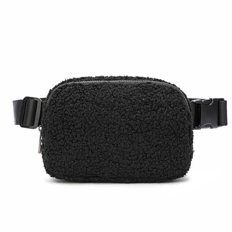 Lamb's Wool Waist Chest Sport Crossbody Bag