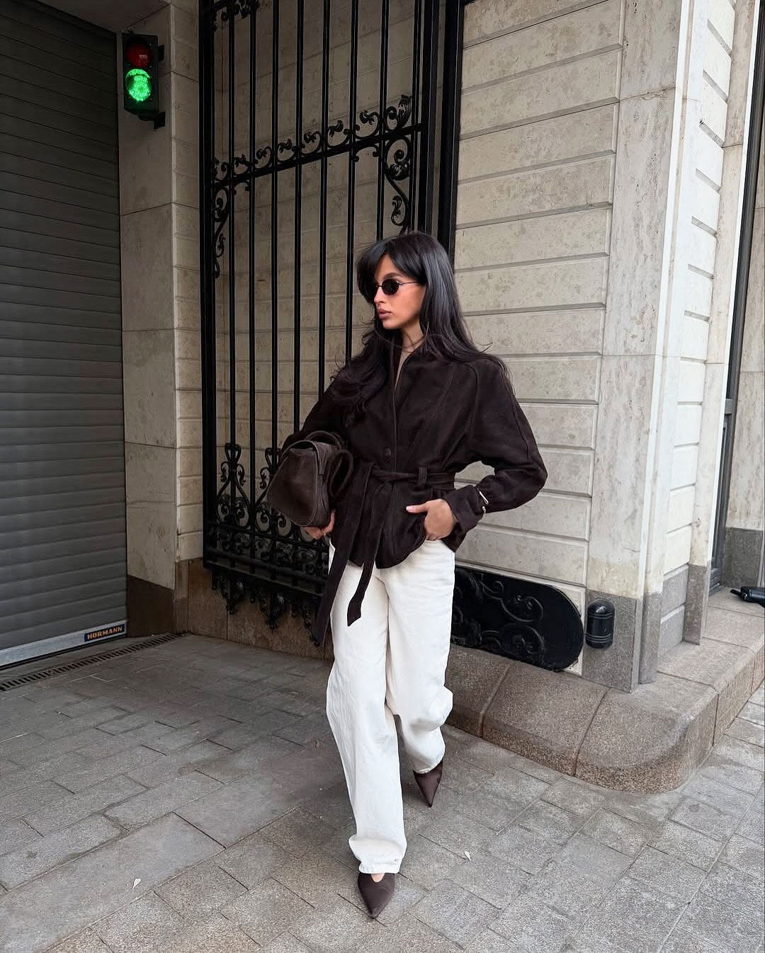 Women's Vintage Faux Suede Belted Jacket