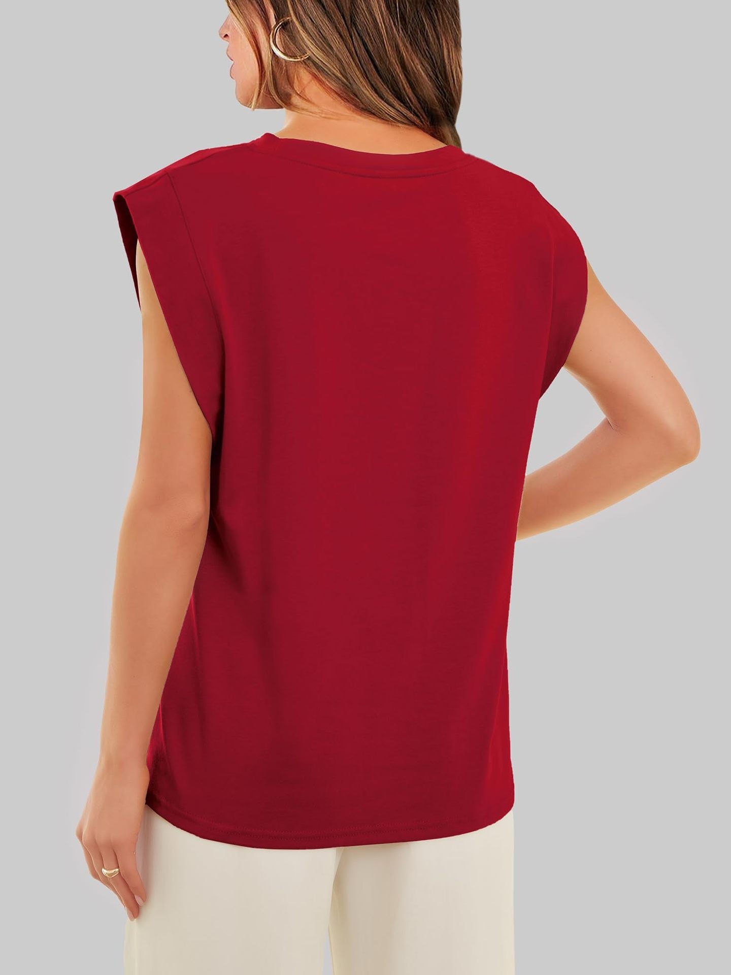 Casual Sleeveless Crew Neck Loose Tank Top